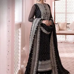 Sequin Embellished Premium Chiffon Gharara Outfit Ladies Fancy Suit - Boutique Style Fashion