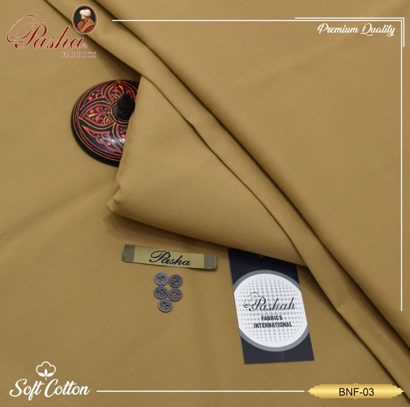 Classic Pasha unstitched cotton suit for modern Pakistani men