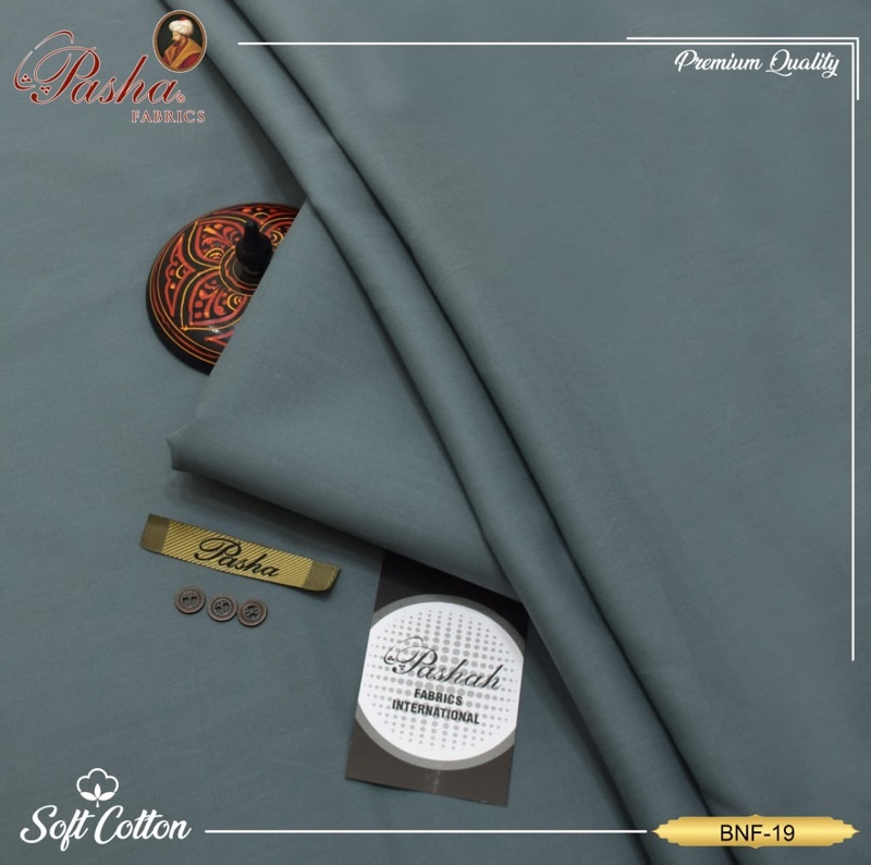 Original Pasha men's cotton suit with custom packed buttons