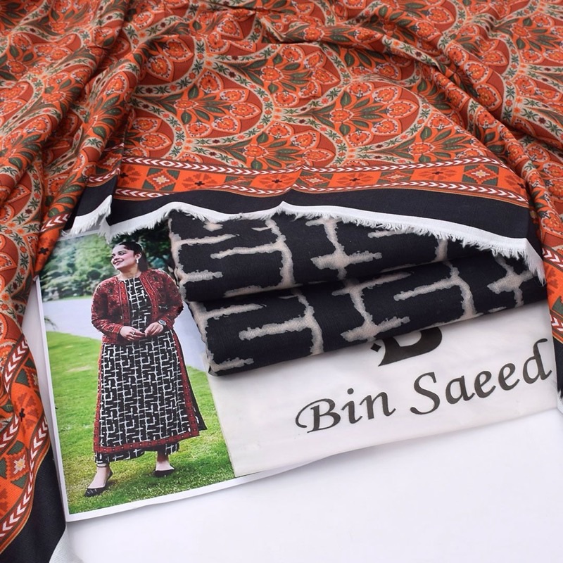 Ladies Winter Collection with Printed Dupatta in Black