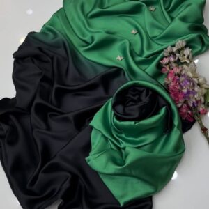 3 piece unstitched fancy silk dress for evening parties