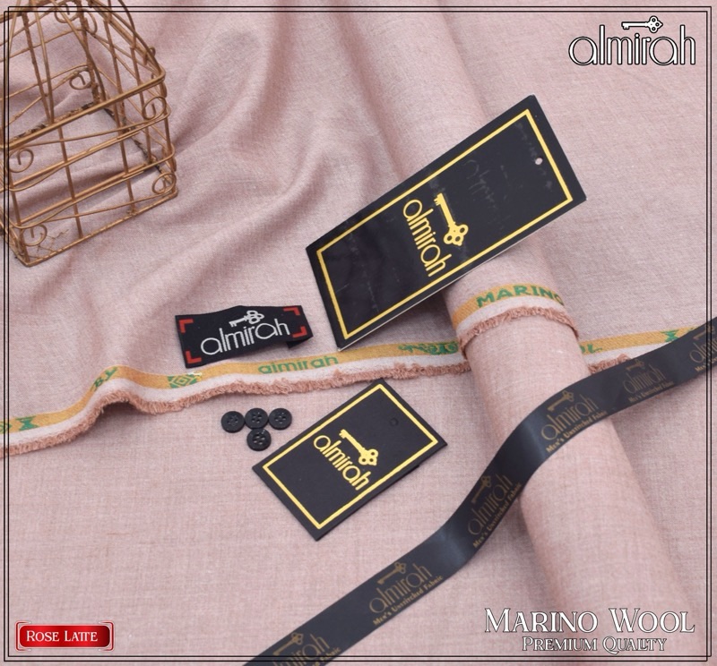 Elegant Almira gents wool suit fabric with premium brand card