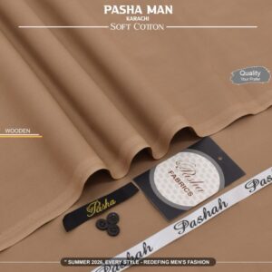 Elegant Pasha unstitched men's suit for summer wear