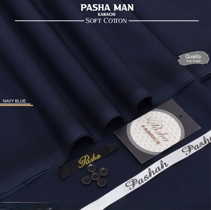 Man wearing Pasha premium soft cotton unstitched suit in Pakistan