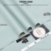 Premium men's soft cotton fabric by Pasha with brand card