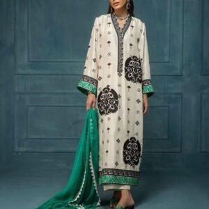 Modern digital printed silk dress material for ladies