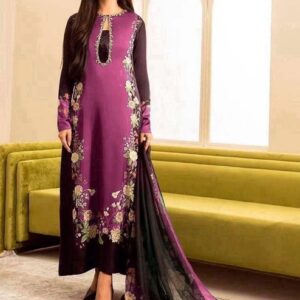 Modern digital printed silk dress material for ladies