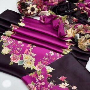Modern digital printed silk dress material for ladies