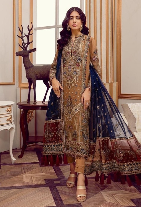 Heavy Embroidered Premium Chiffon Maxi Dress Collection Women Festive Wear - Best E-commerce Clothing