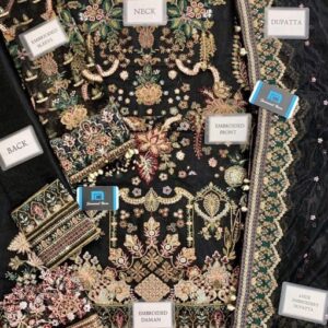 Floral Motif Design Premium Chiffon Long Frock Design Designer Party Wear - Buy Online at Kameez Shop