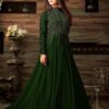Heavy Embroidered Classic Khaddar Peplum Dress Premium Formal Wear - Pakistani Traditional Style