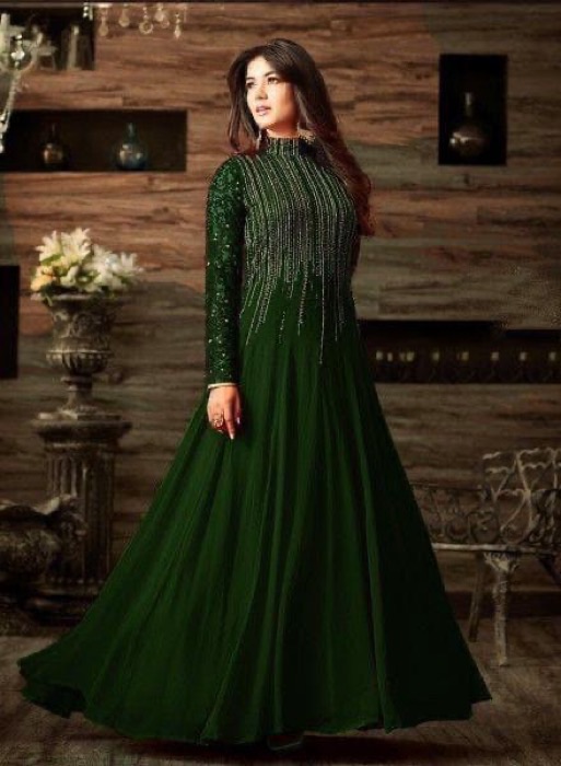 Heavy Embroidered Classic Khaddar Peplum Dress Premium Formal Wear - Pakistani Traditional Style