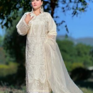 Sequin Embellished Luxury Lawn Straight Kurta Set Premium Formal Wear - Buy Online at Kameez Shop