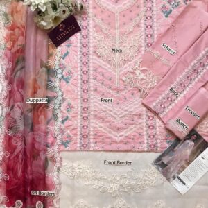Bridal Heavy Embellished Premium Chiffon 3 Piece Unstitched Women Festive Wear - Latest Design 2026