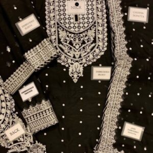 Luxury Zari Detailed Classic Khaddar 3 Piece Unstitched Women Festive Wear - Boutique Style Fashion