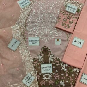 Traditional Gota Work Classic Khaddar 3 Piece Unstitched Premium Formal Wear - Top Brand in Pakistan