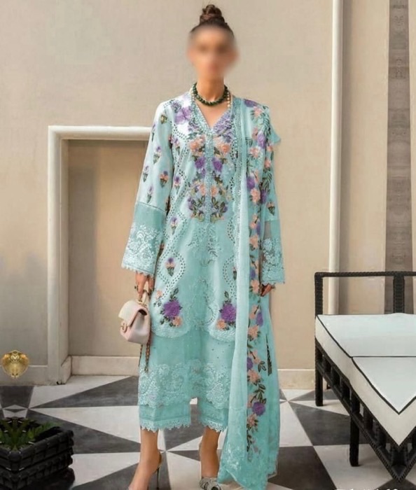 Bridal Heavy Embellished Banarasi Silk 3 Piece Unstitched Exclusive Wedding Apparel - Top Brand in Pakistan