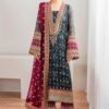 Floral Motif Design Premium Chiffon Maxi Dress Collection Exclusive Wedding Apparel - Kameez Shop Exclusive