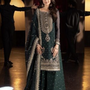 Red Silk 3 Piece Unstitched Suit - Pakistani Style in Pakistan