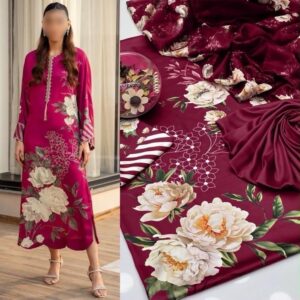 High quality Shamooz silk fabric 3 piece dress material