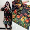 Pakistani unstitched silk clothing tie and dye design