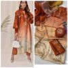 Digital printed ladies silk suit in bold tie dye colors