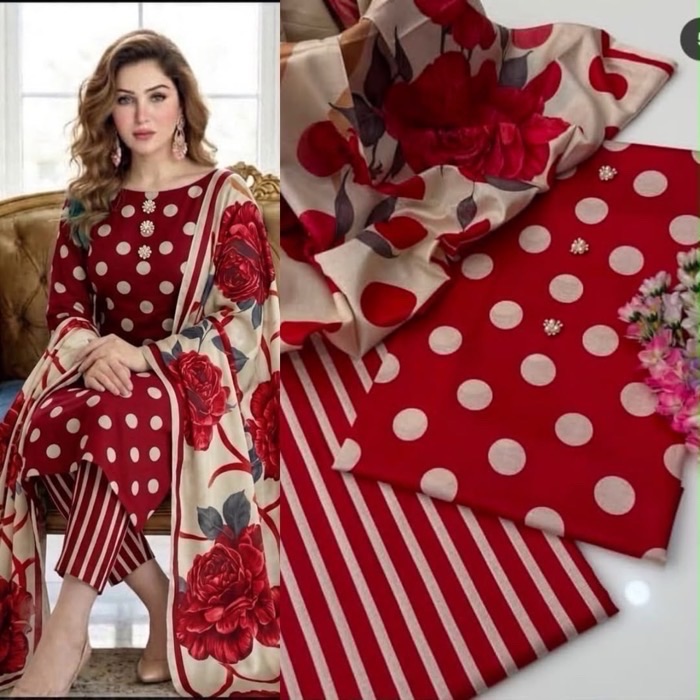 Digital printed Shamooz silk trouser and shirt set